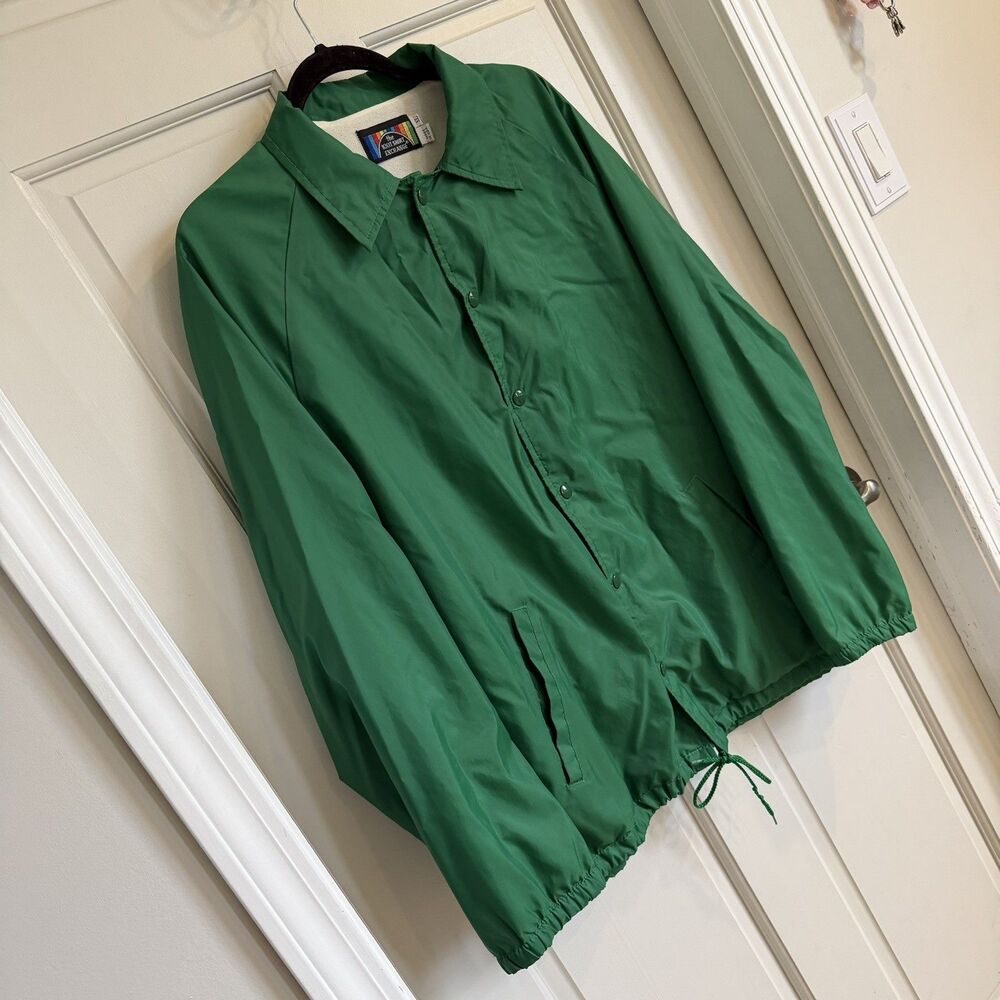 VTG U.S.A. Made Pockets Light Nylon Shell Snap Jacket Men's XL Windbreaker 80’s